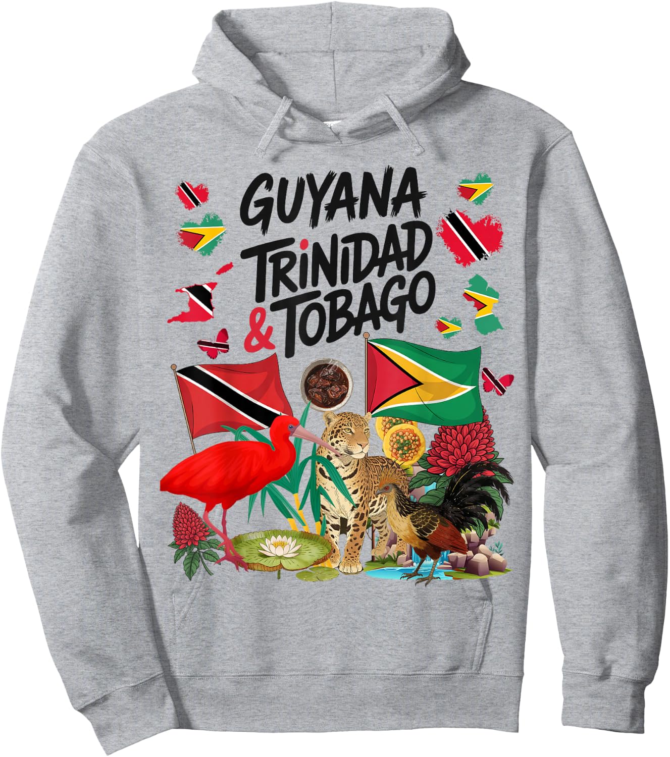 Trinidad & Guyana Flag Outfit Idea Guyanese Roots Hoodie - Hoodie | Ash