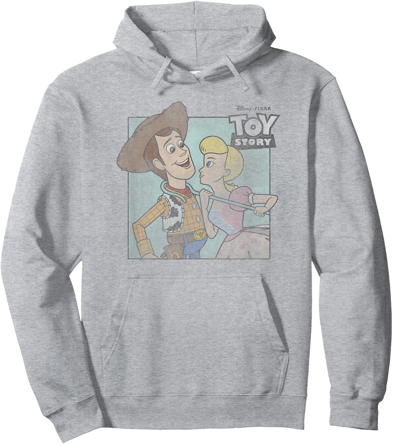 Disney Pixar Toy Story Woody & Bo Peep Retro Look Hoodie - Hoodie | Ash