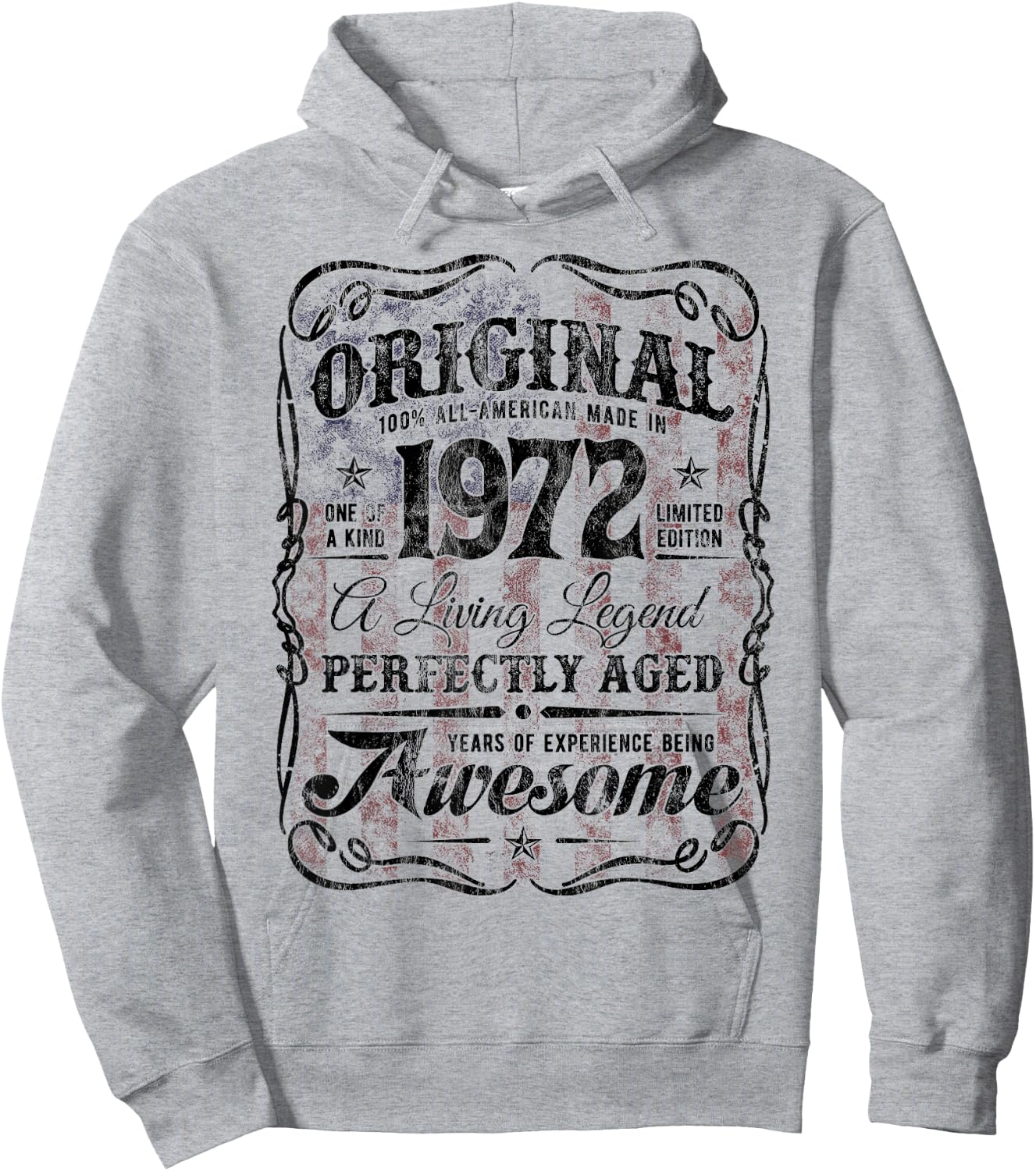Vintage USA Legend Born In 1972 The Original Birthday Hoodie - Hoodie | Ash