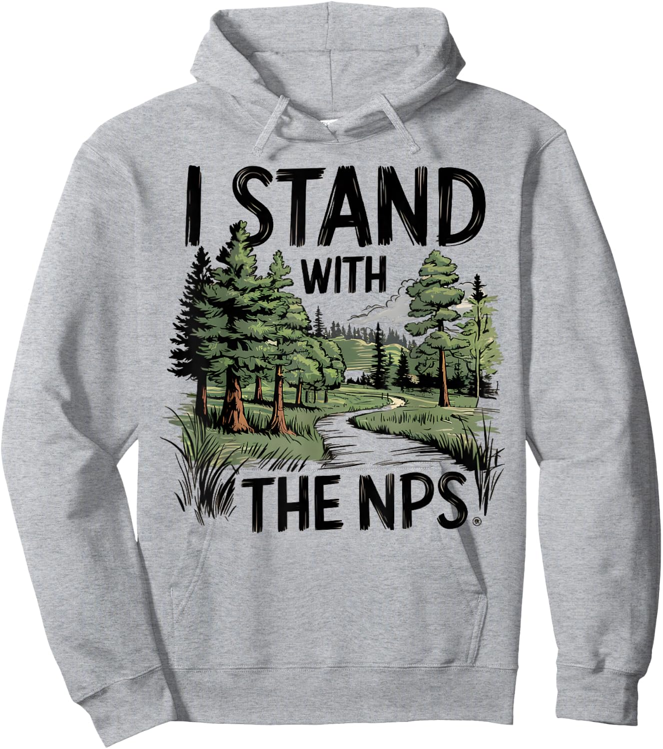 I Stand With The NPS National Park Support Park Rangers Hoodie - Hoodie | Ash