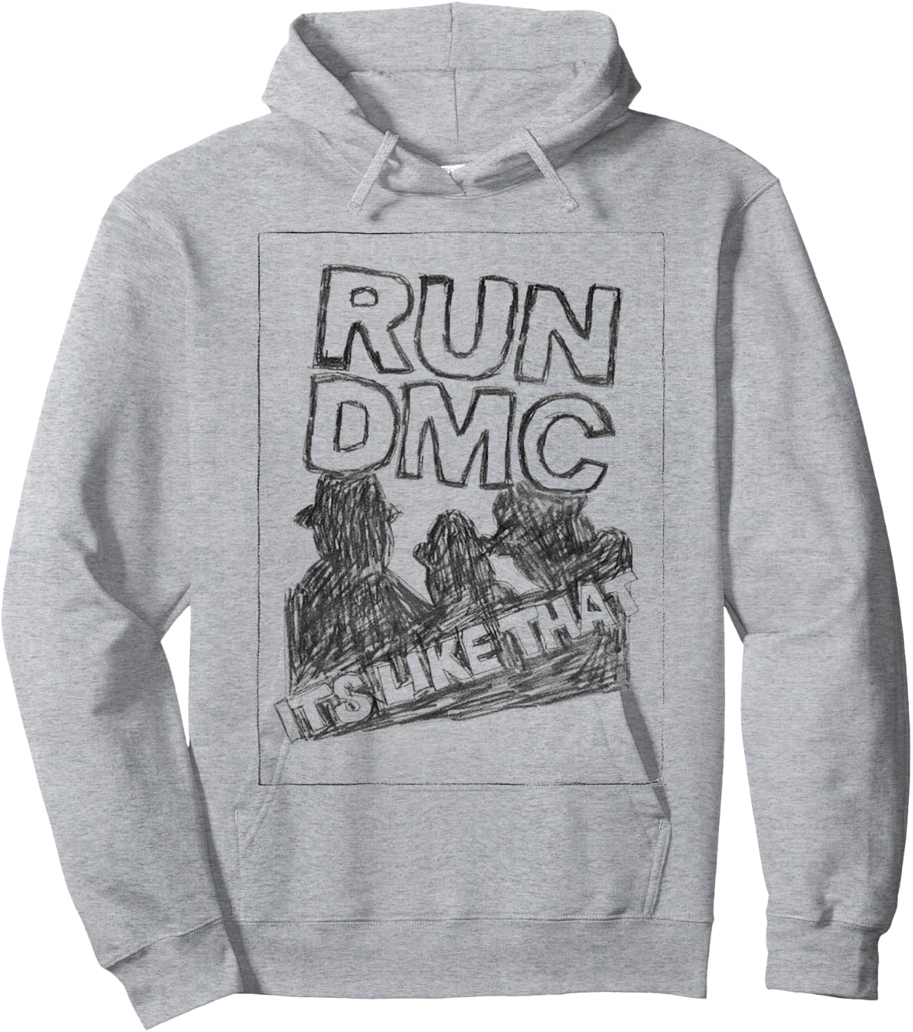 Run DMC Official It's Like That Sketch Hoodie - Hoodie | Ash