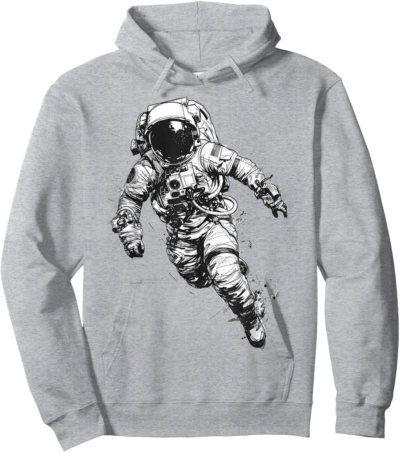 Astronaut Graphic Space Motif Astronaut Hoodie - Hoodie | Ash