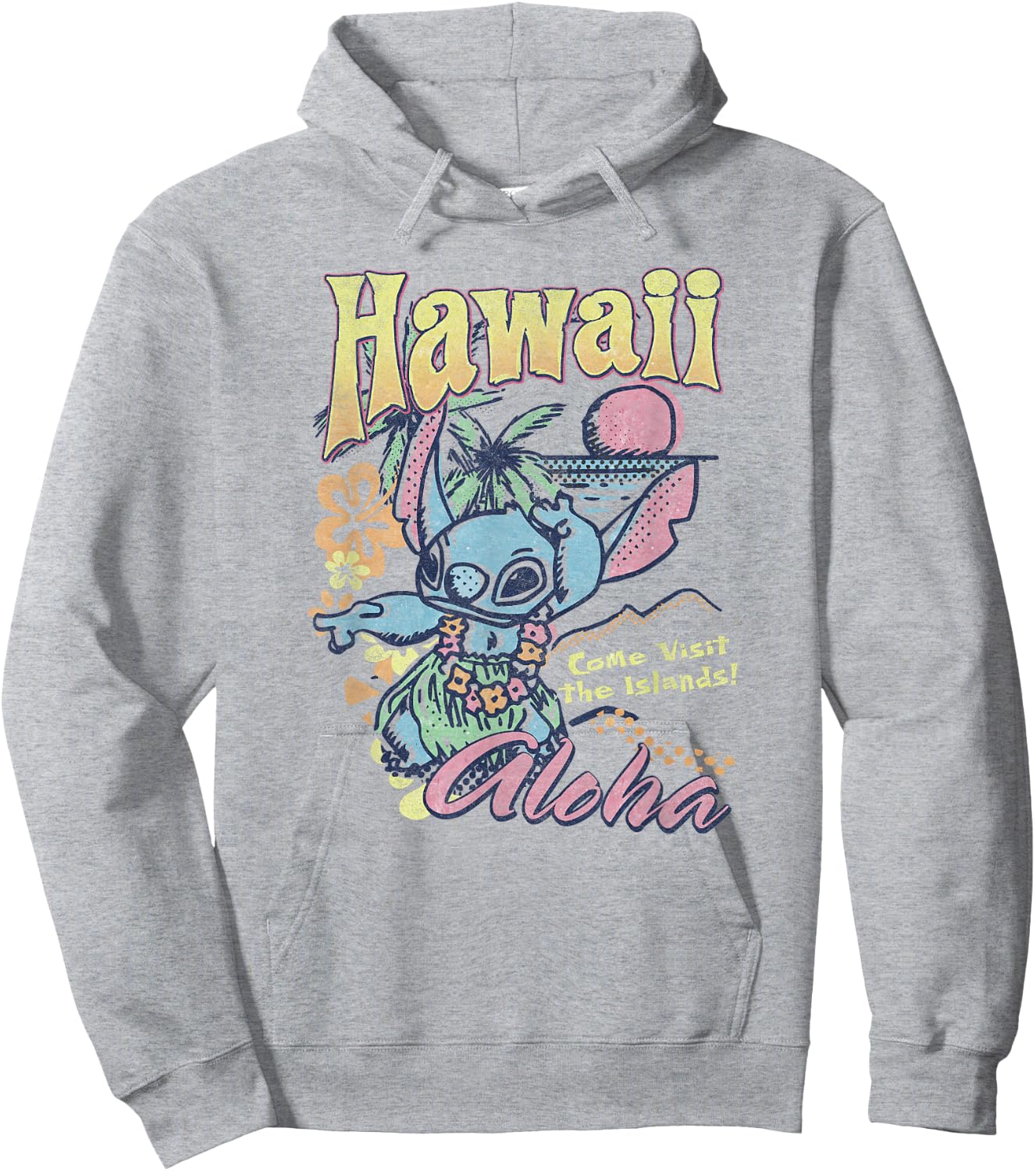 Disney Lilo & Stitch Hawaii Aloha Come Visit The Islands Hoodie - Hoodie | Ash
