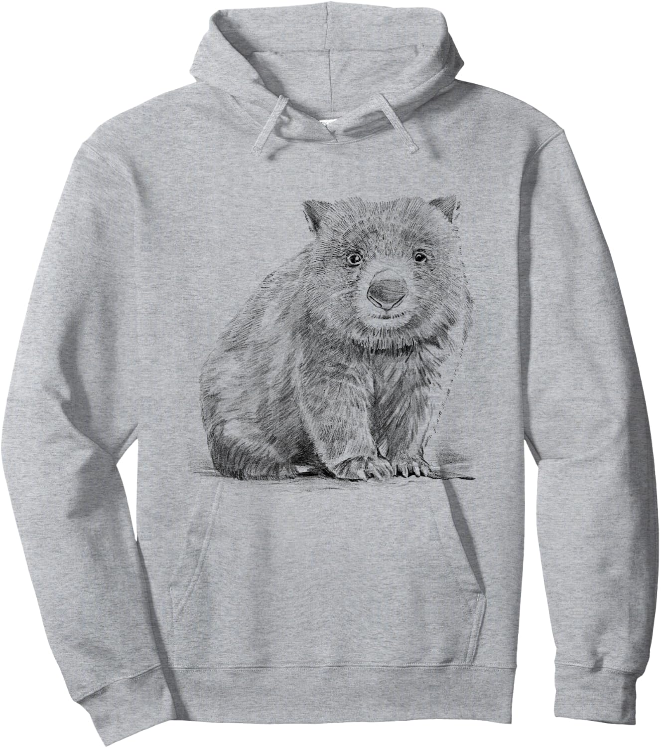Wombat Pencil Drawing Hoodie - Hoodie | Ash