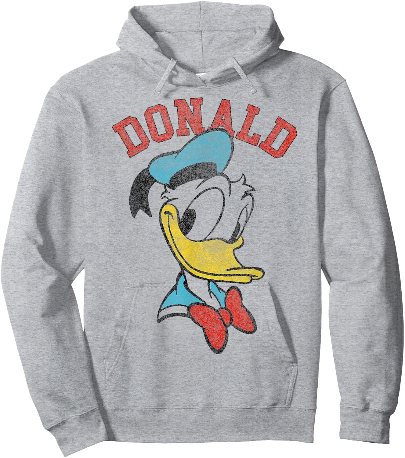 Disney Mickey And Friends Donald Duck Happy Big Face Hoodie - Hoodie | Ash