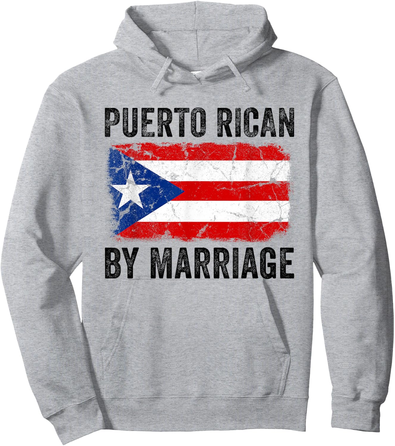 Puerto Rican By Marriage Puerto Rico Flag Funny Husband Wife Hoodie - Hoodie | Ash