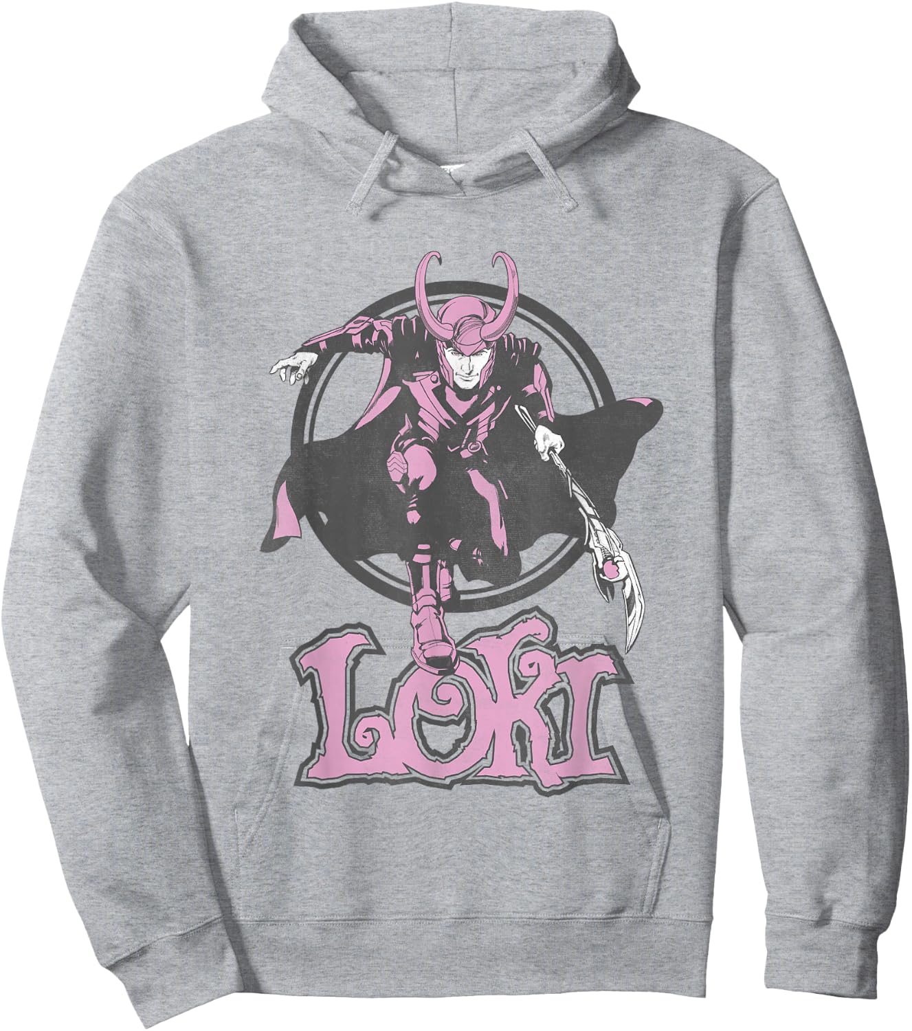 Marvel Loki Retro Pink Hue Stance Portrait Hoodie - Hoodie | Ash
