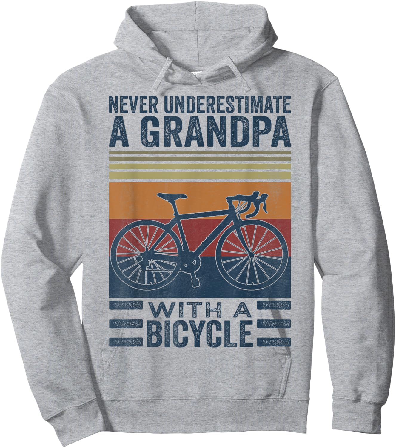 Cycling Grandpa Never Underestimate A Grandpa With A Bicycle Hoodie - Hoodie | Ash