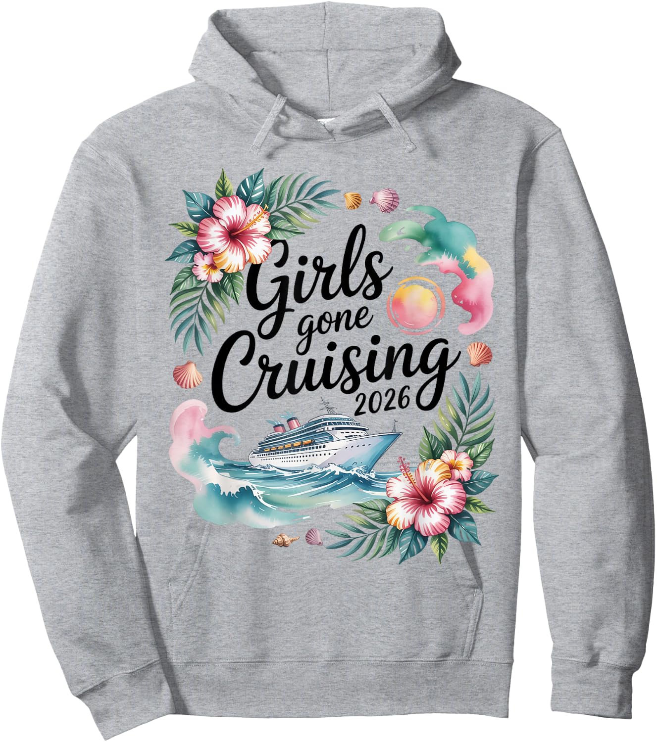 Bachelorette Cruise Girls Trip Girls Gone Cruising 2026 Hoodie - Hoodie | Ash