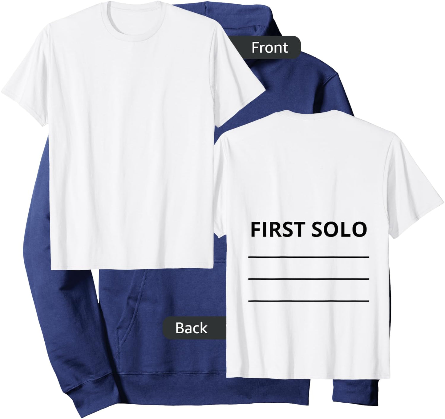 First Plane Solo Tail Flight School Student Flying Pilot Hoodie - Hoodie | Navy