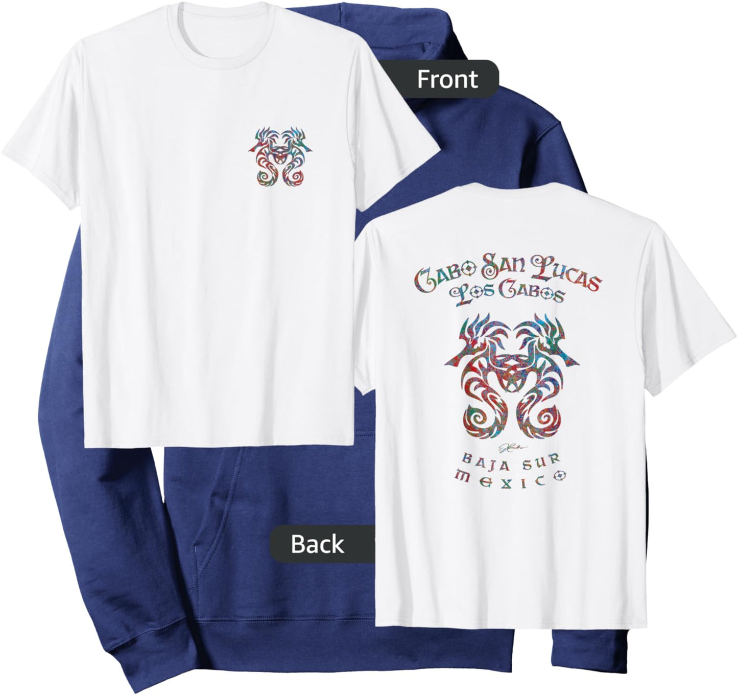 JCombs: Cabo San Lucas, Mexico, Seahorses (Art on back) Hoodie - Hoodie | Navy