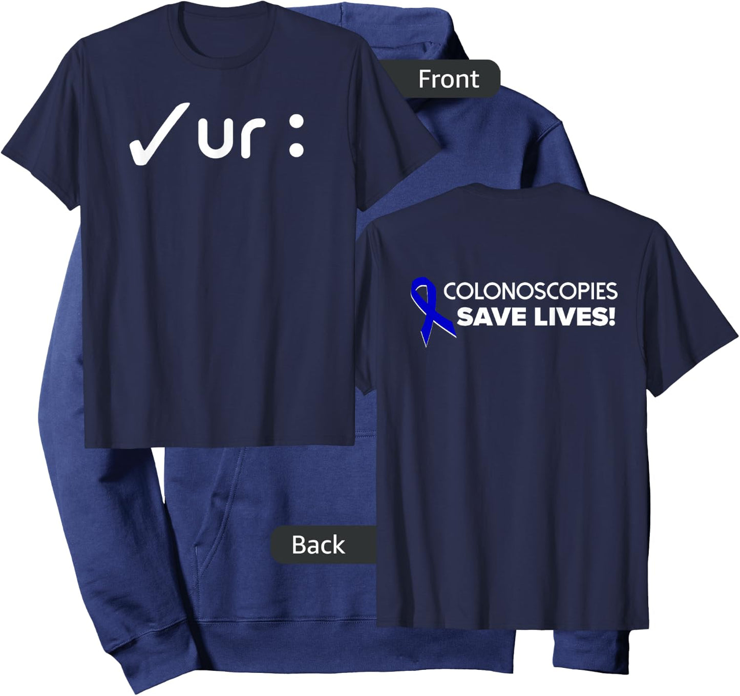 Marcie K - Colon Cancer Awareness Colonoscopies Check UR : Hoodie - Hoodie | Navy