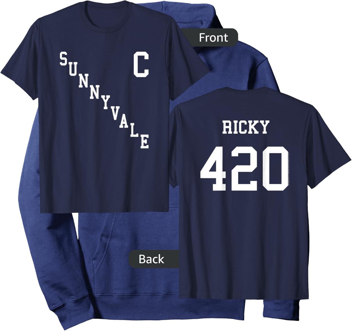 Trailer Park Boys Sunnyvale Hockey Jersey Front & Back Hoodie - Hoodie | Navy