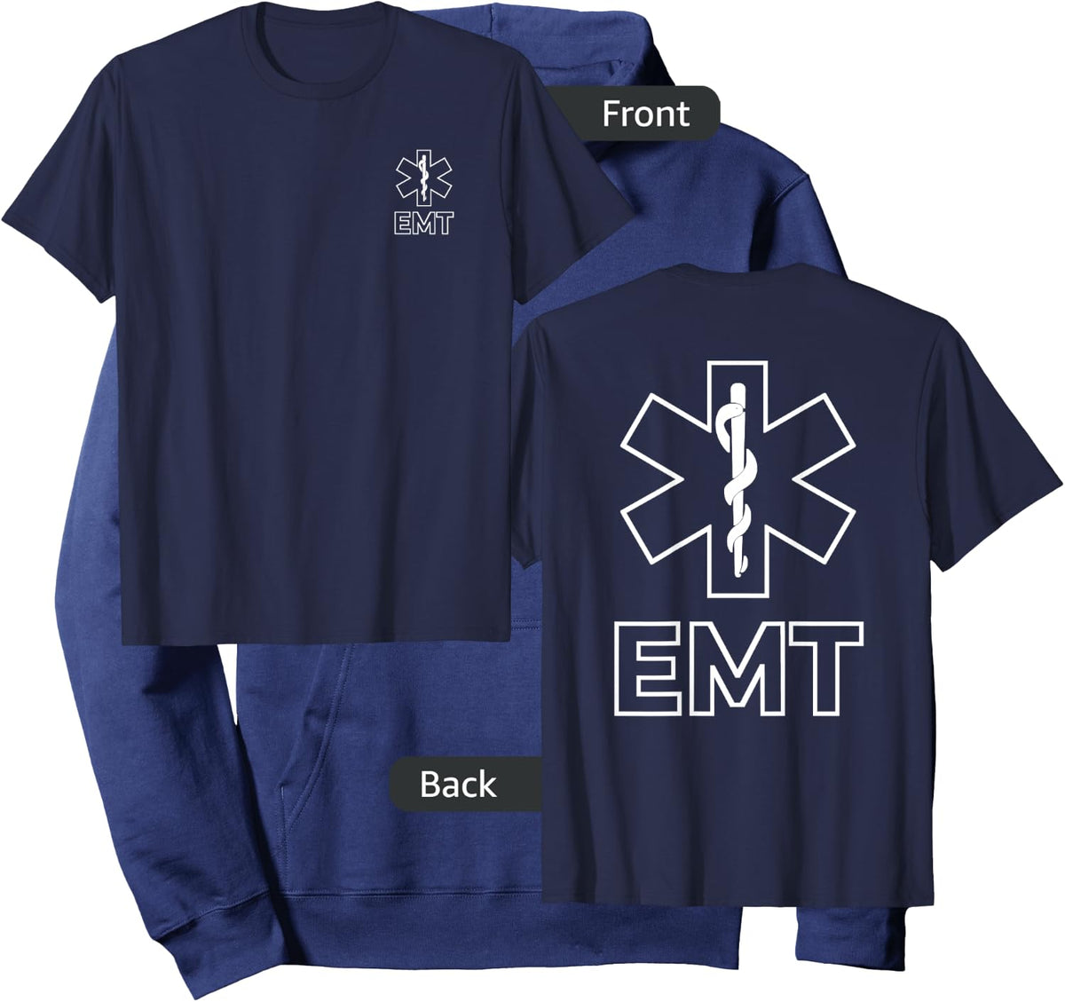 Star of Life Emt Ems Emergency Medical Services Technician Hoodie - Hoodie | Navy