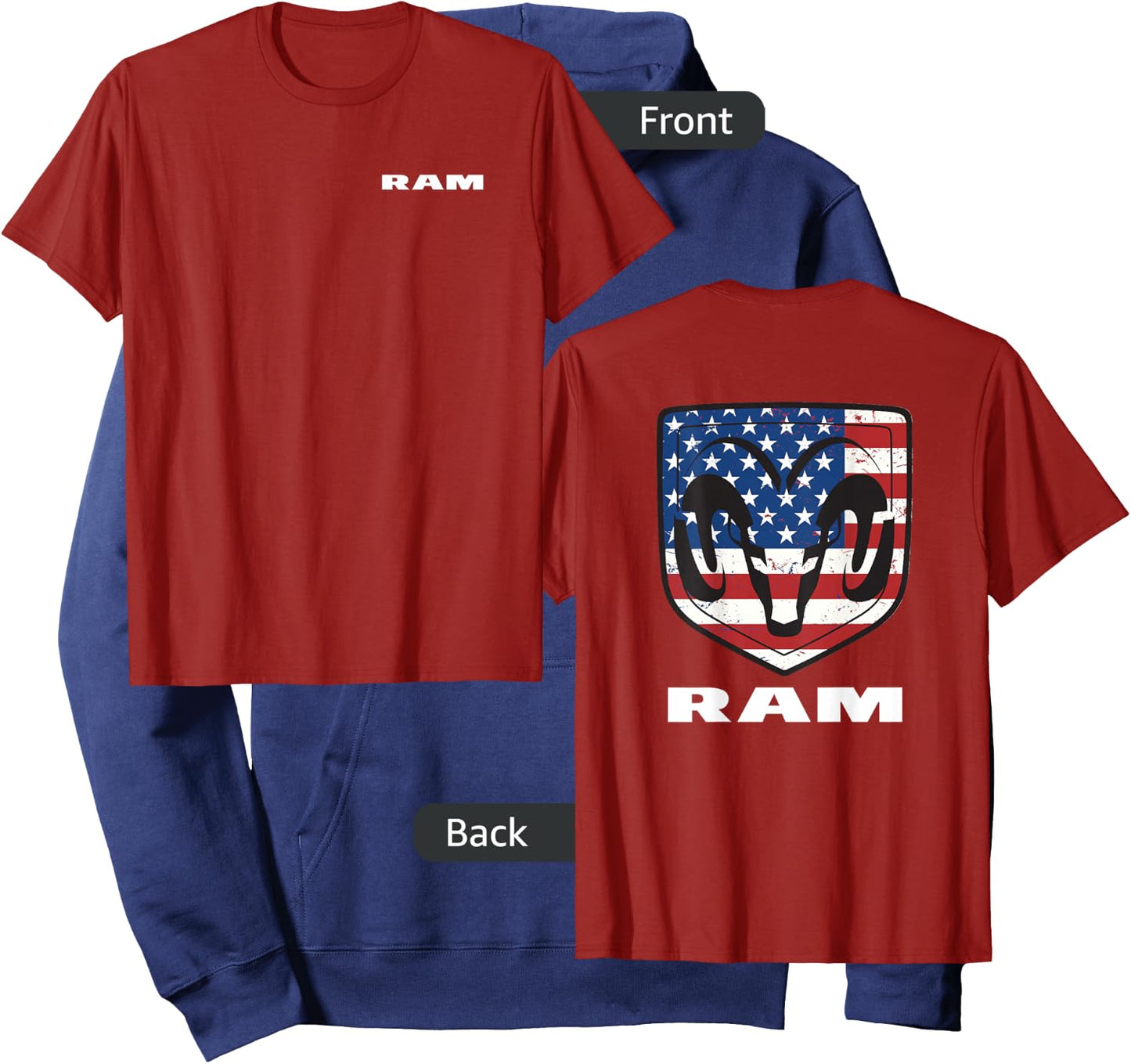 RAM Trucks Shield Flag Front/Back Hoodie - Hoodie | Navy