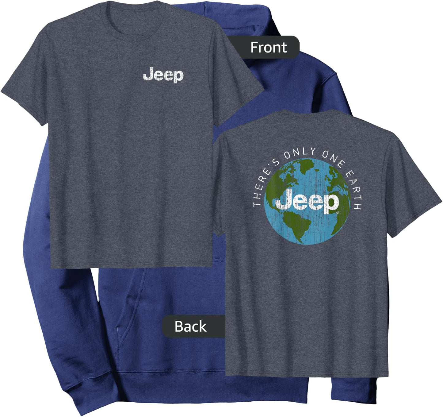 Jeep - There's Only One Earth (Front/Back Print) Small Hoodie - Hoodie | Navy