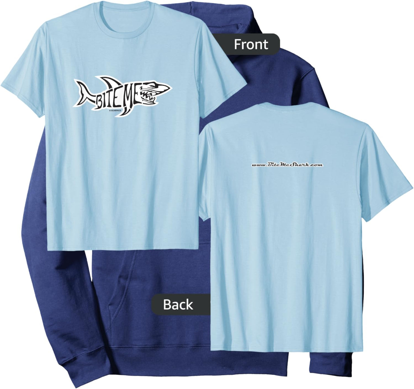 Original Bite Me Shark, Official Classic Retro Fishing Hoodie - Hoodie | Navy