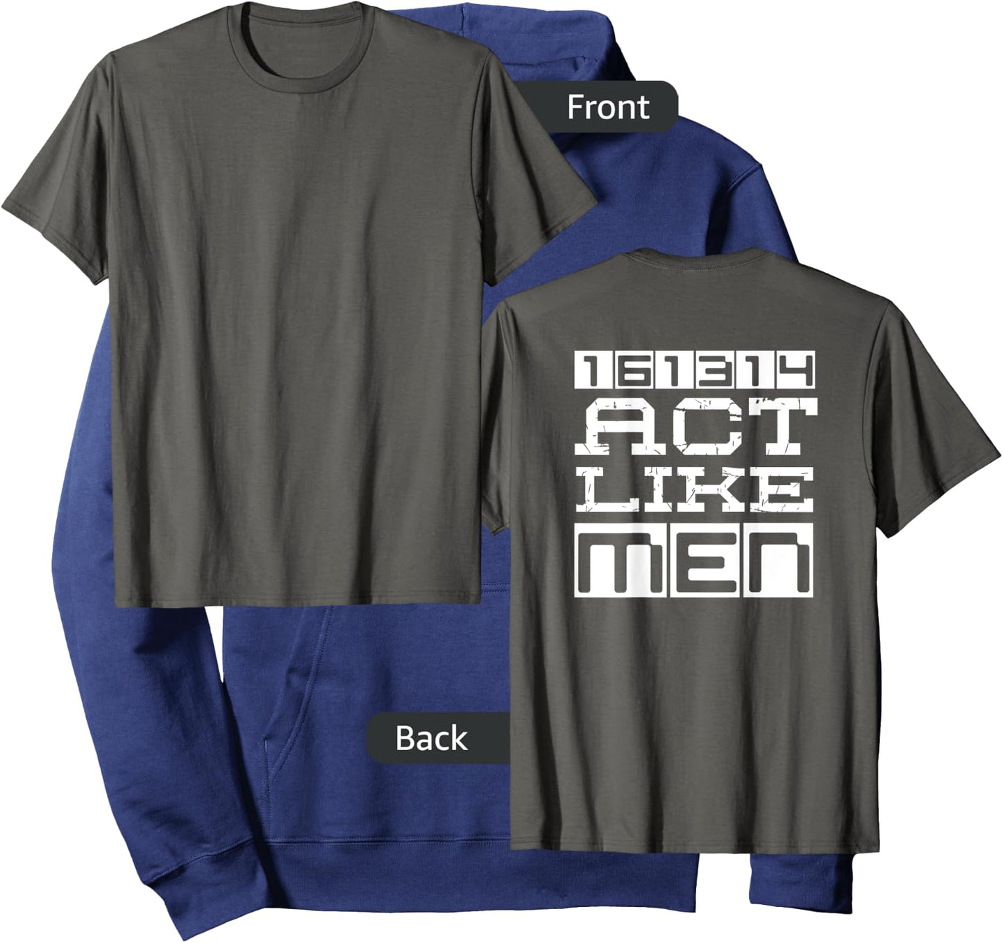 161314 Act Like MEN Shirt Corinthians Be Strong Christian Hoodie - Hoodie | Navy