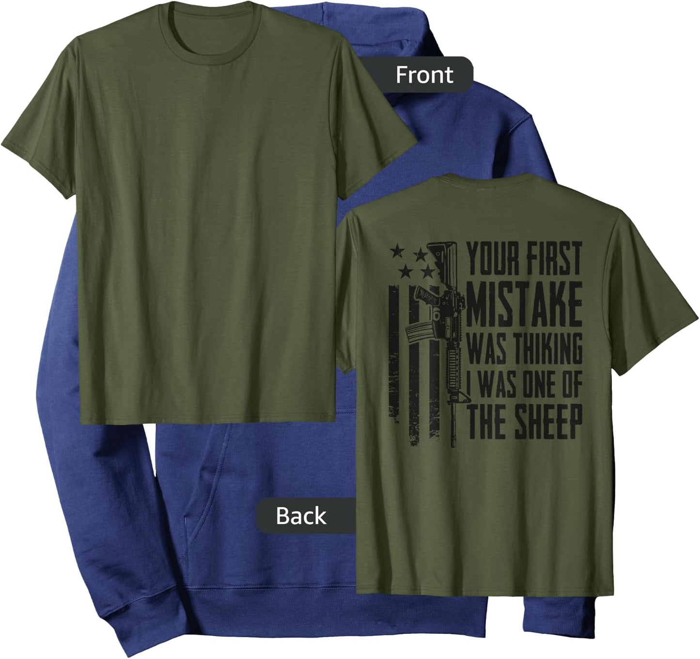Your First Mistake Thinking I Was One Of The Sheep - (BACK) Hoodie - Hoodie | Navy
