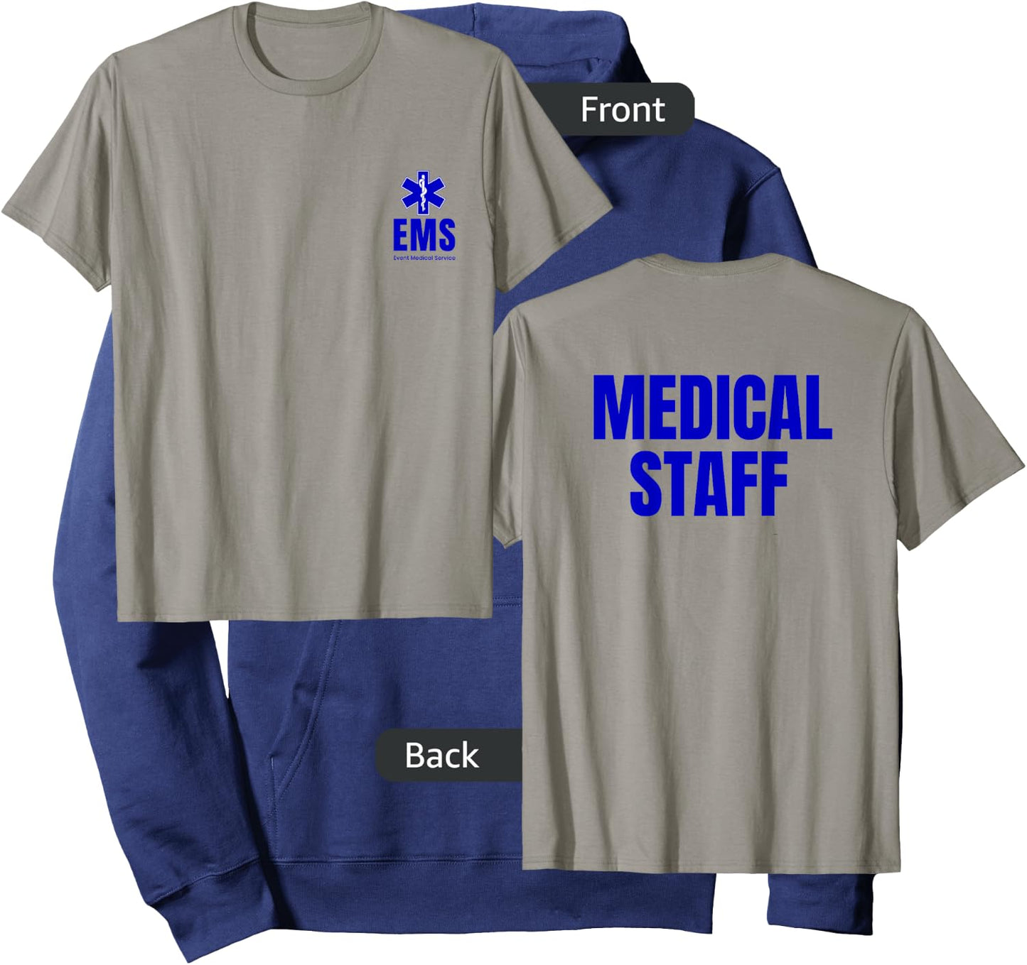 Event Medical Staff EMS Front & Back Printed Hoodie - Hoodie | Navy