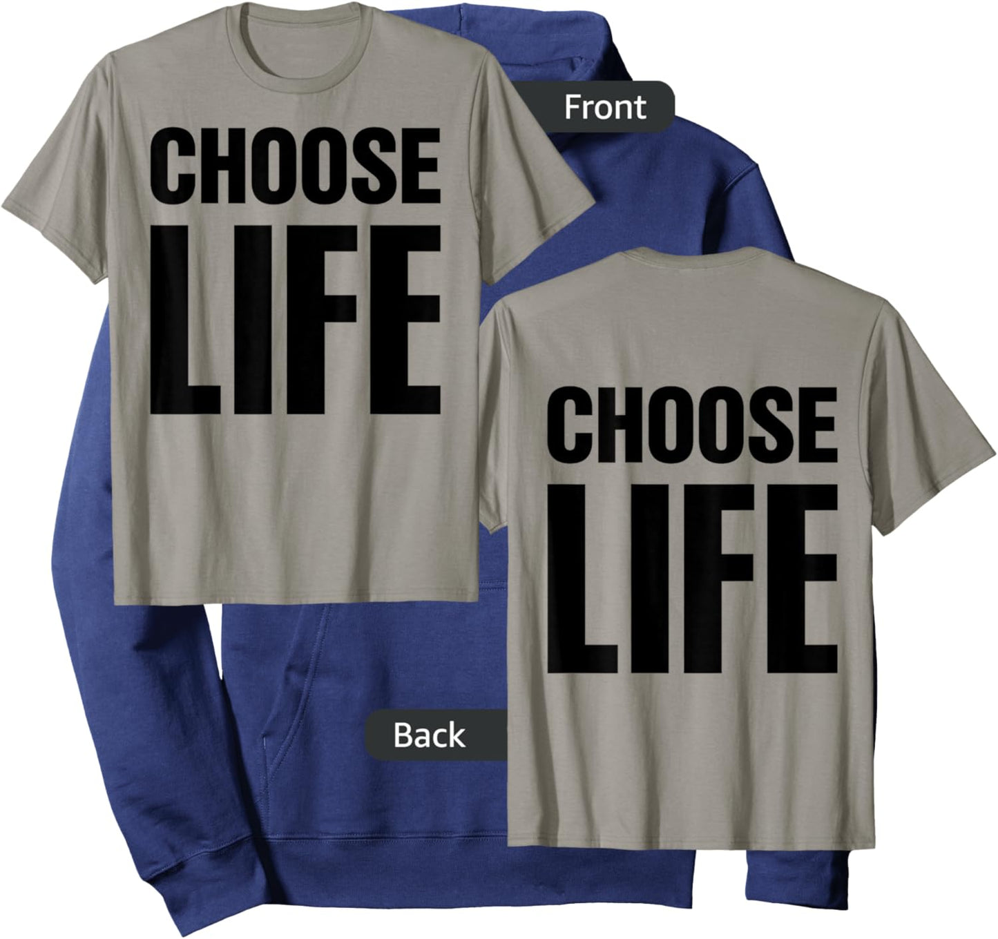 Choose Life on Front + Choose Life on Back Hoodie - Hoodie | Navy
