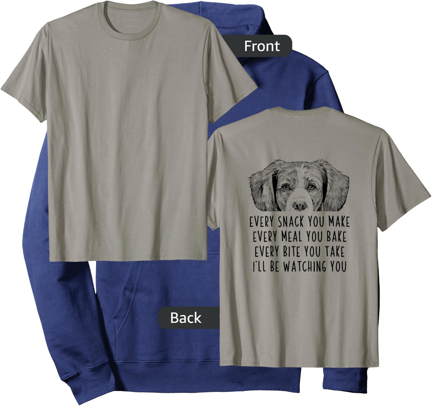 Every snack you make Every meal you bake Brittany Dog (Back) Women Kids Hoodie - Hoodie | Navy