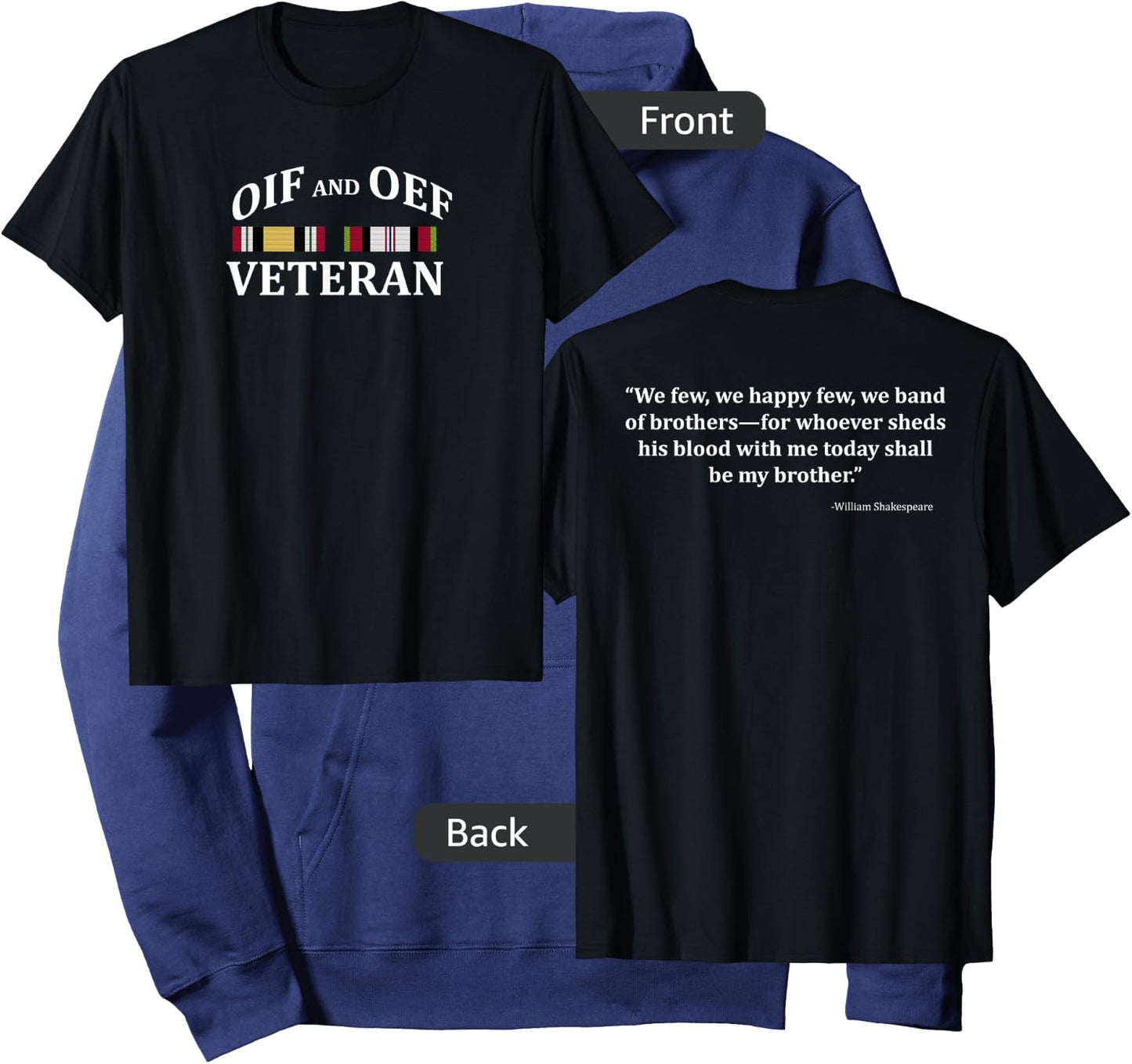 OIF and OEF Veteran Veteran's Day Hoodie - Hoodie | Navy