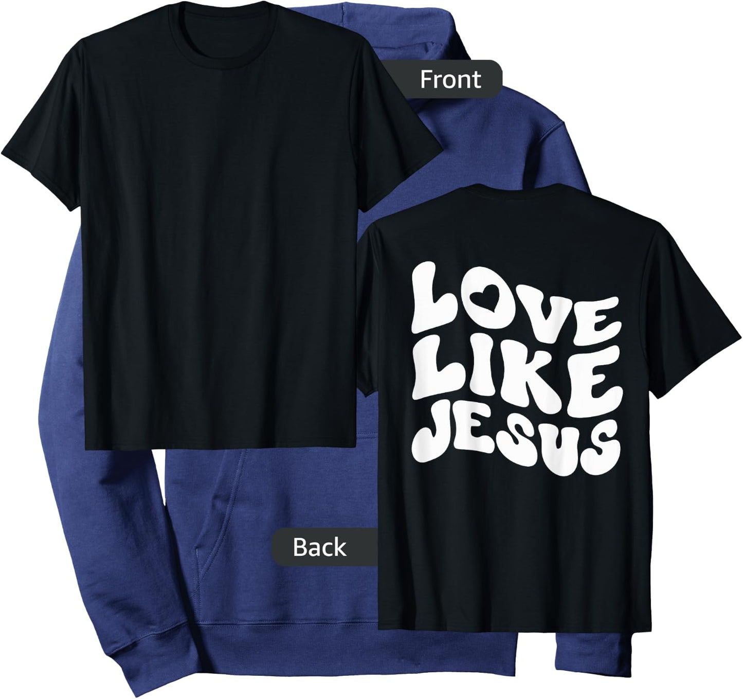 Catholic Christian Clothing Love Like Jesus Preppy Groovy Hoodie - Hoodie | Navy