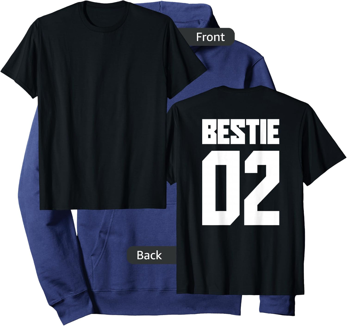 Bestie 01 Bestie 02 Bestie Squad Matching BFF Friend Crew Hoodie - Hoodie | Navy