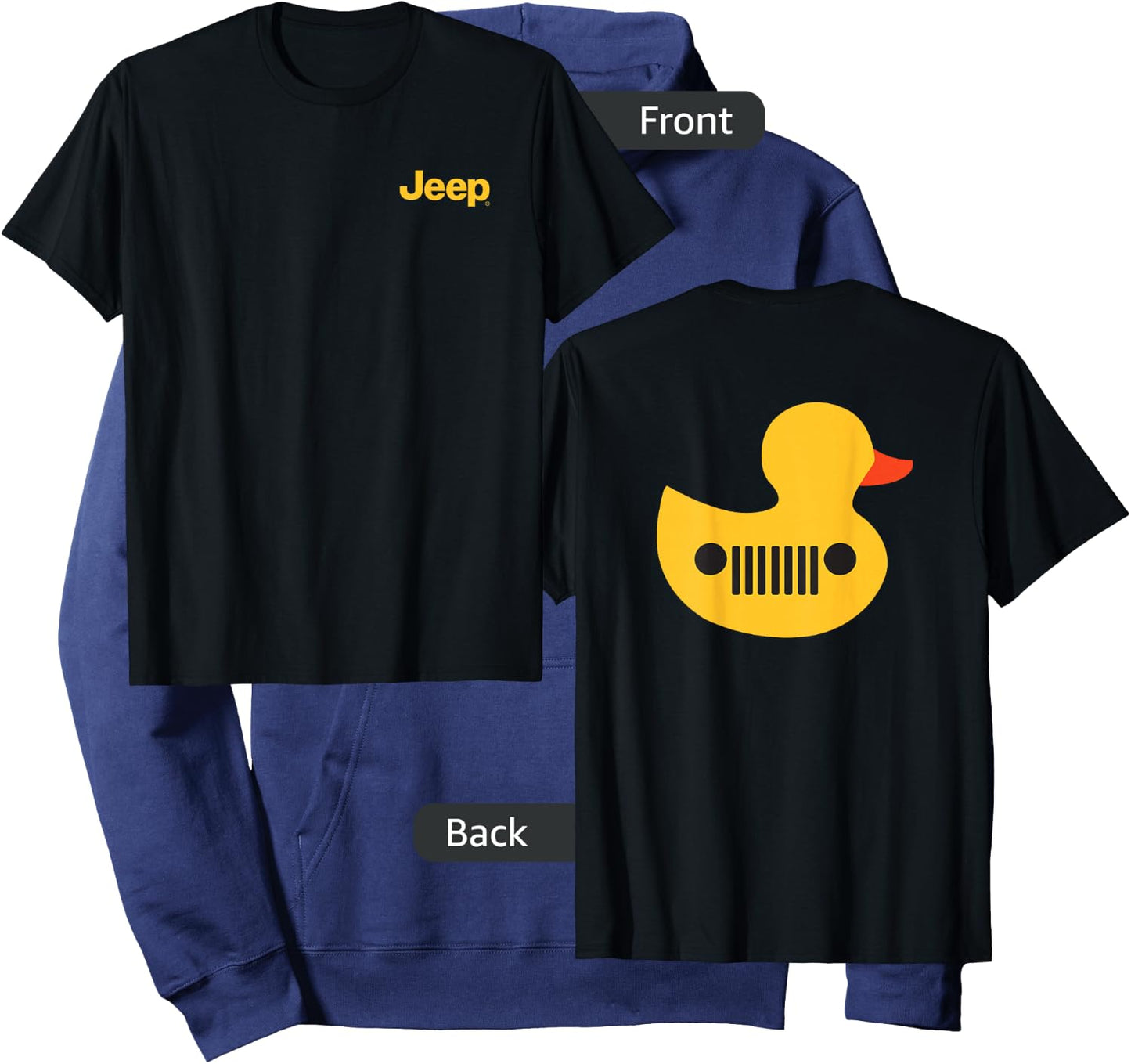 Jeep Duck (Front/Back Print) Small Hoodie - Hoodie | Navy