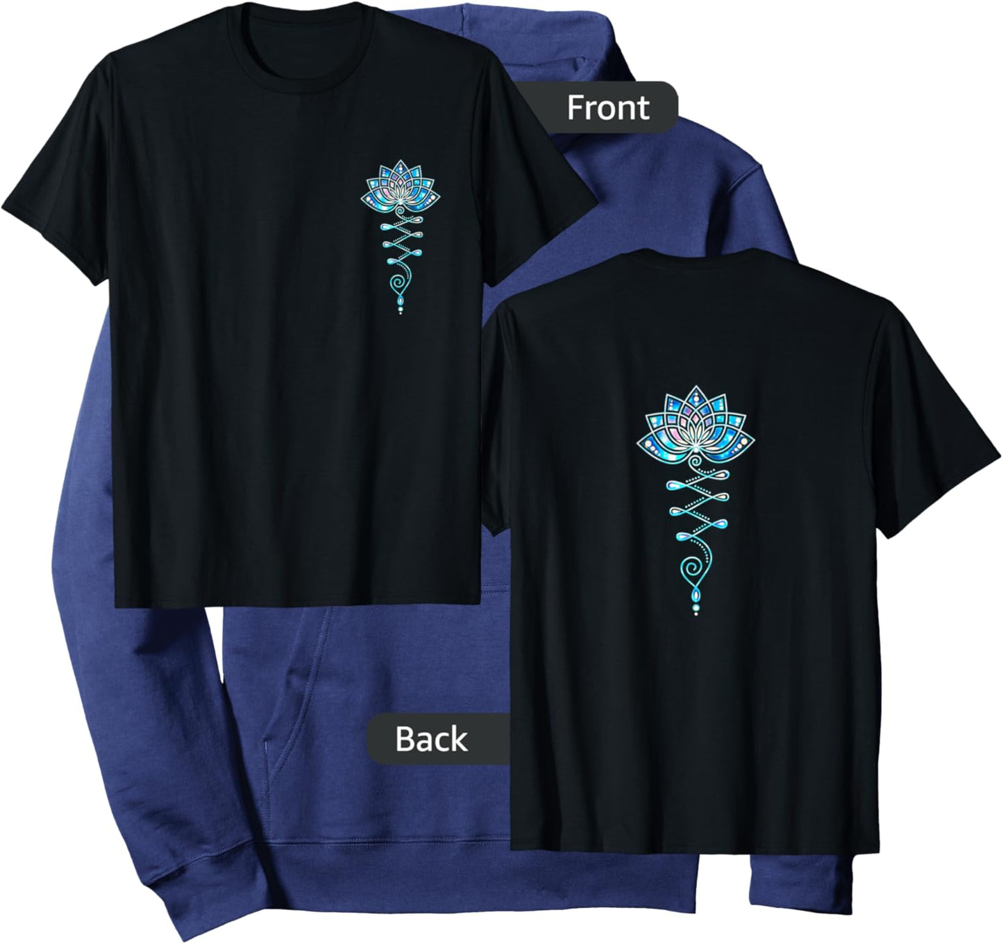Lotus, blossom, flower, yoga, symbol, Buddhism, meditation Hoodie - Hoodie | Navy