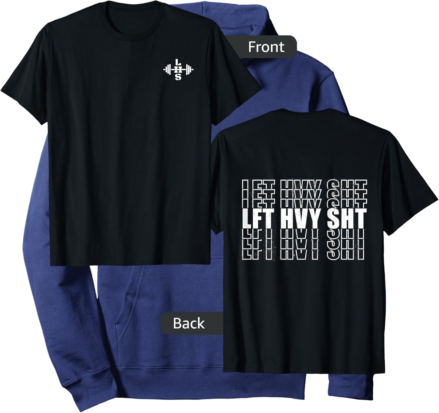 LFT HVY SHT Lift Heavy Weightlifting LHS Barbell Logo Hoodie - Hoodie | Navy
