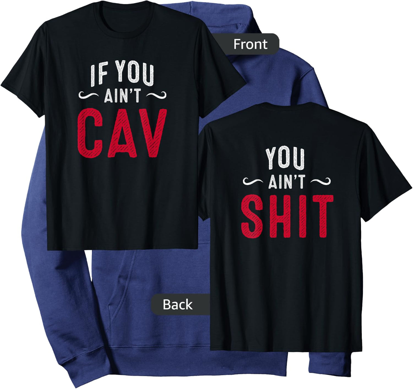 Cavalry Scout 19D If You Ain't CAV You Ain't Shit Vintage Themed Men's Black Small Hoodie - Hoodie | Navy