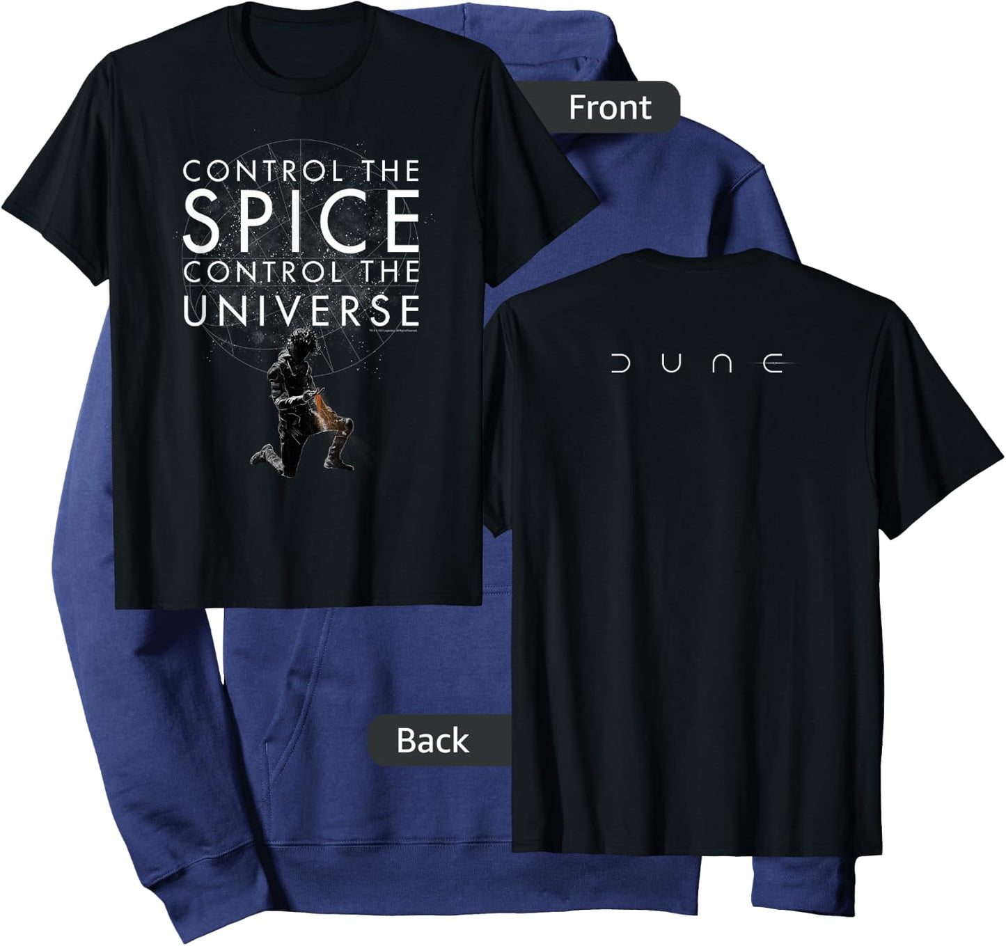 Dune (2021) - Control The Spice, Control The Universe Black Hoodie - Hoodie | Navy