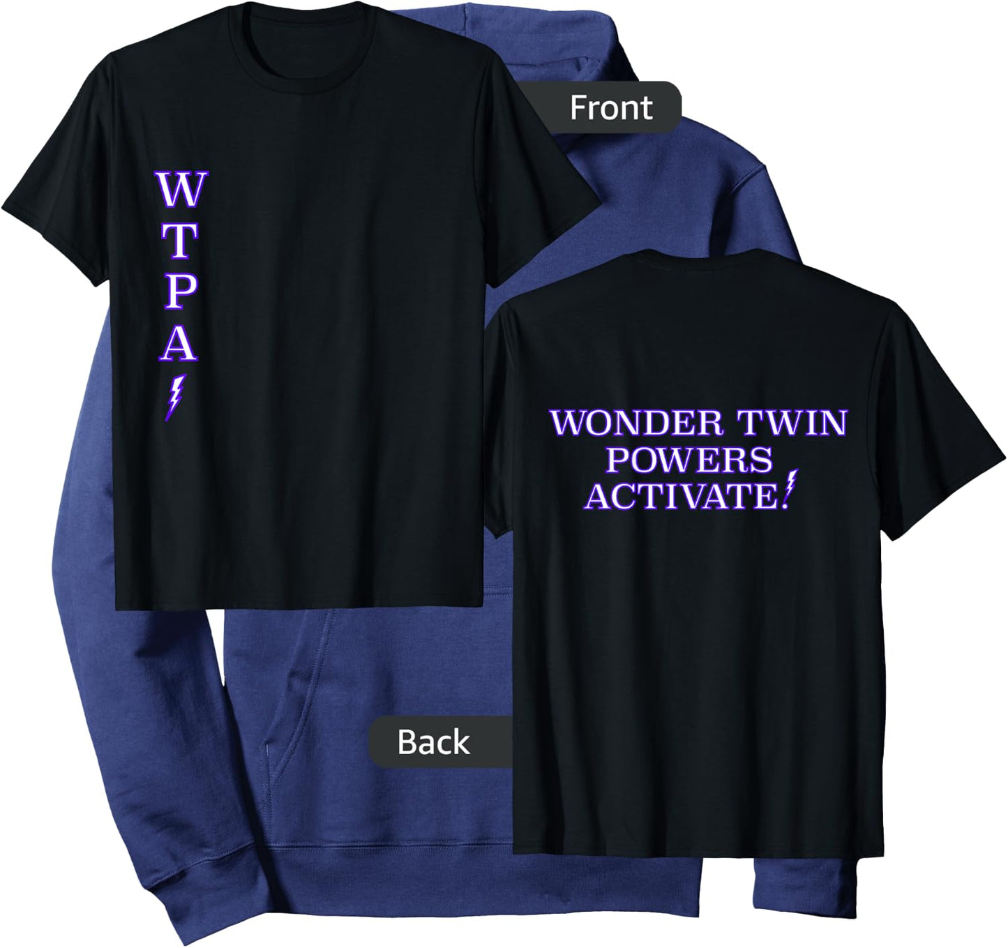 Wonder Twin Powers Activate T Shirt Identical and Fraternal Hoodie - Hoodie | Navy