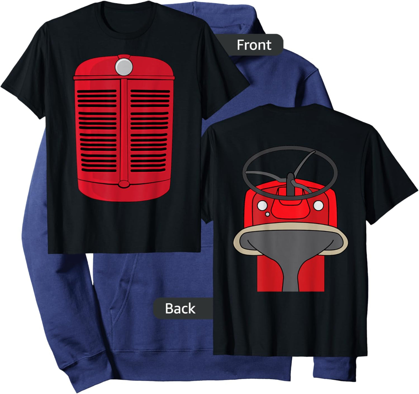 Funny Tractor Costume Antique Easy Idea Front and Back Hoodie - Hoodie | Navy