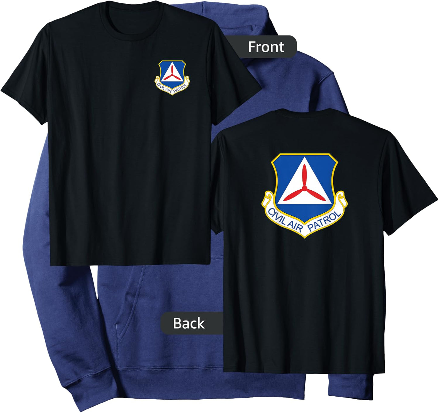 Civil Air Patrol Shirt Front Back Air Force Auxiliary Hoodie - Hoodie | Navy