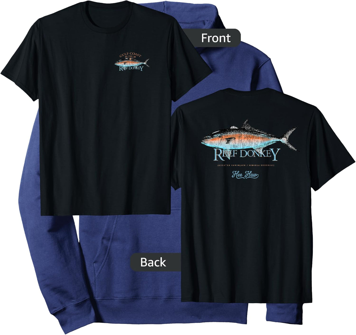 Amberjack Amber Jack Reef Donkey Gulf Coast Fishing AJ Hoodie - Hoodie | Navy