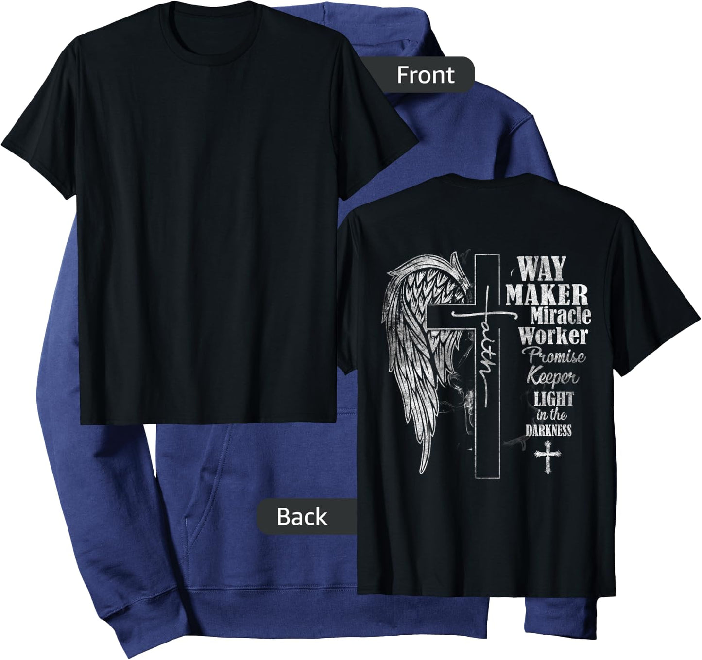 Way Maker Miracle Worker Promise Keeper, Faith, Christian Hoodie - Hoodie | Navy