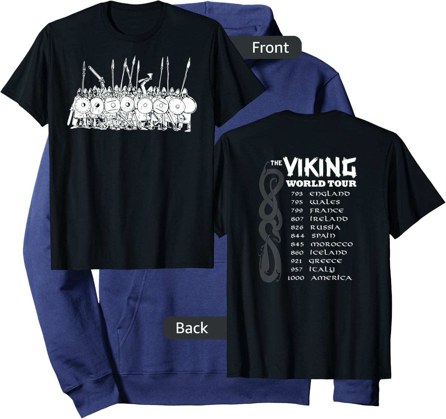 Corpsman UP Viking World Tour , Black Hoodie - Hoodie | Navy