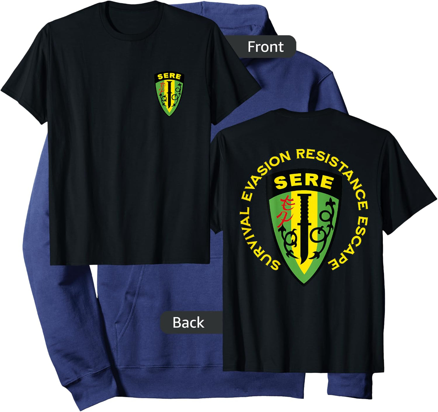 Jeff Hobrath -Adults Black SERE Survival Evasion Resistance Escape Hoodie - Hoodie | Navy