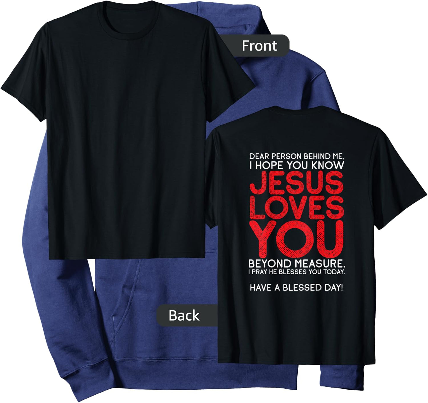 Christianity Jesus Loves You Jesus Christ God Church Hoodie - Hoodie | Navy