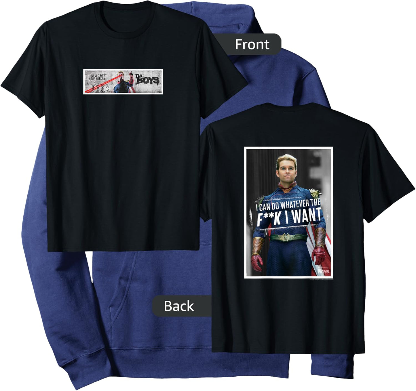 The Boys I Can Do Whatever Front and Back Hoodie - Hoodie | Navy