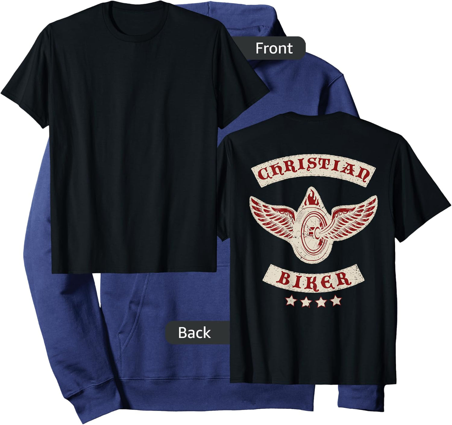 Christian Biker for Jesus | Motorcycle Gear (Design on back) Hoodie - Hoodie | Navy