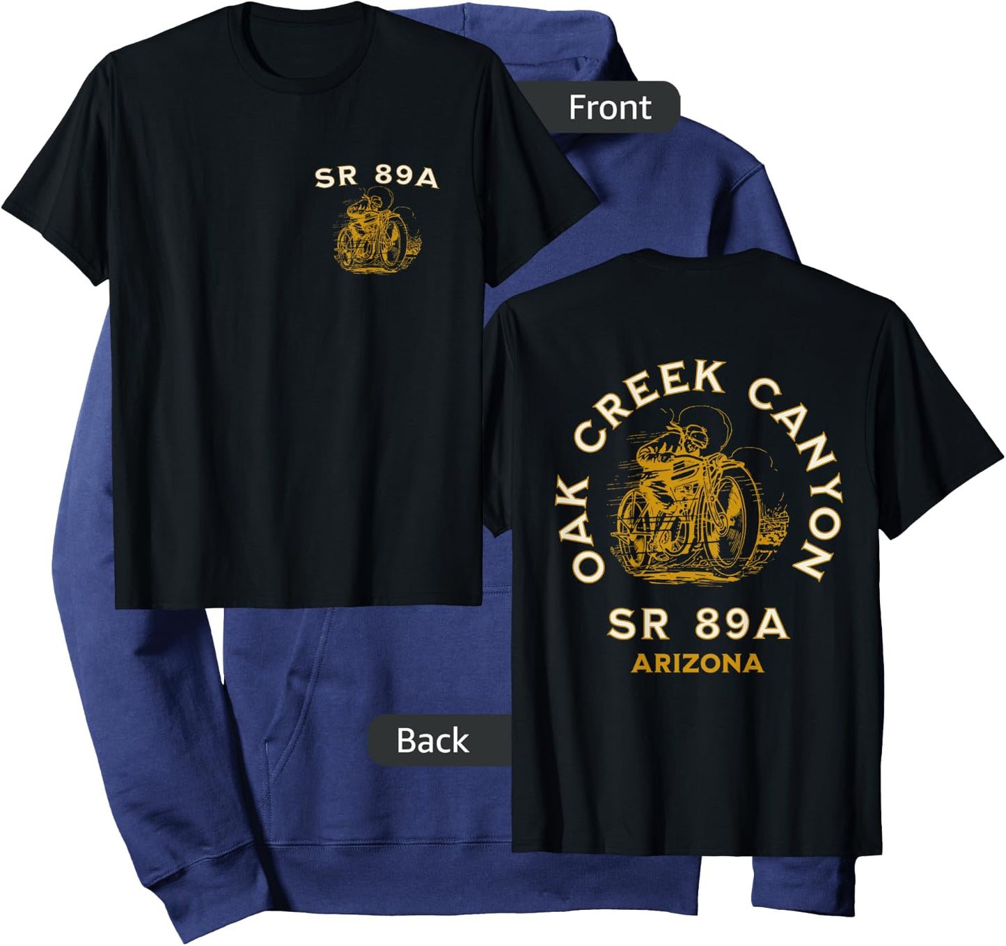 SR 89A Arizona Oak Creek Canyon Motorcycle Design Hoodie - Hoodie | Navy
