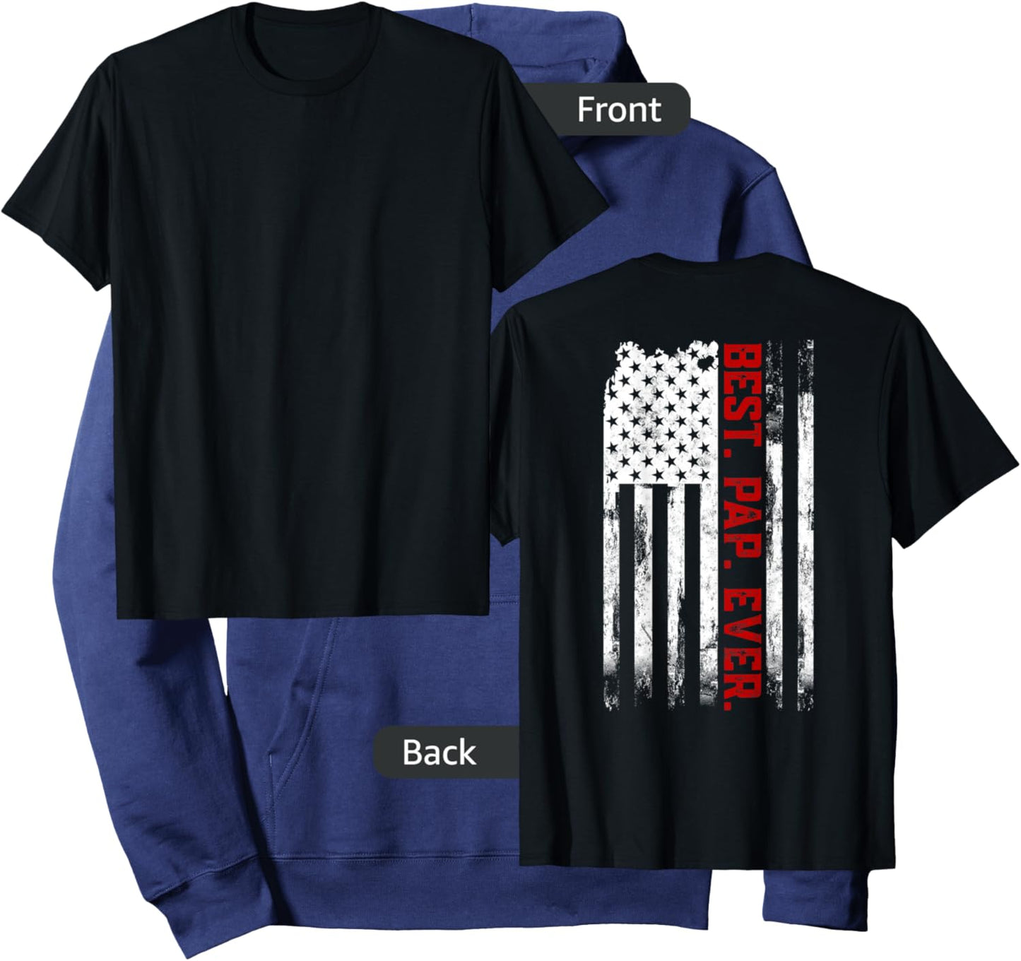 Best Pap Ever American USA Flag Pap Pap Hoodie - Hoodie | Navy