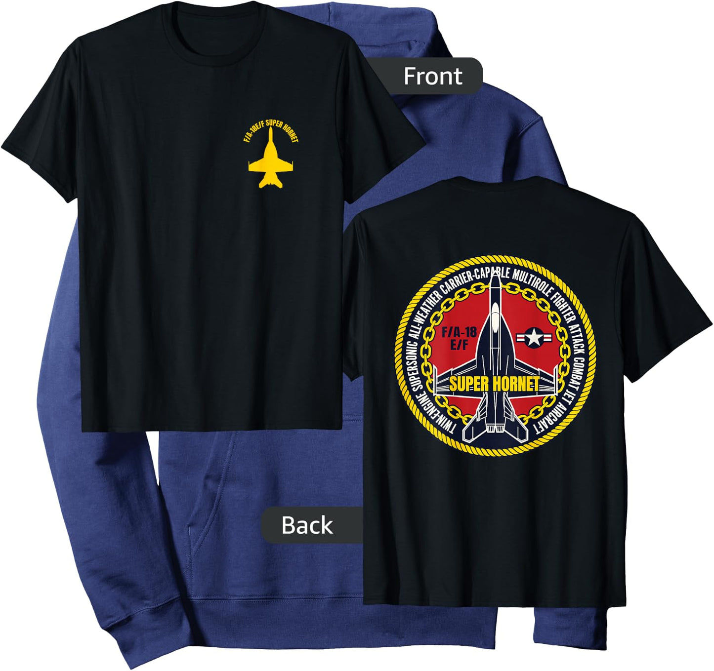 F/A-18 E/F Fighter Attack Military Jet Aircraft Design Hoodie - Hoodie | Navy
