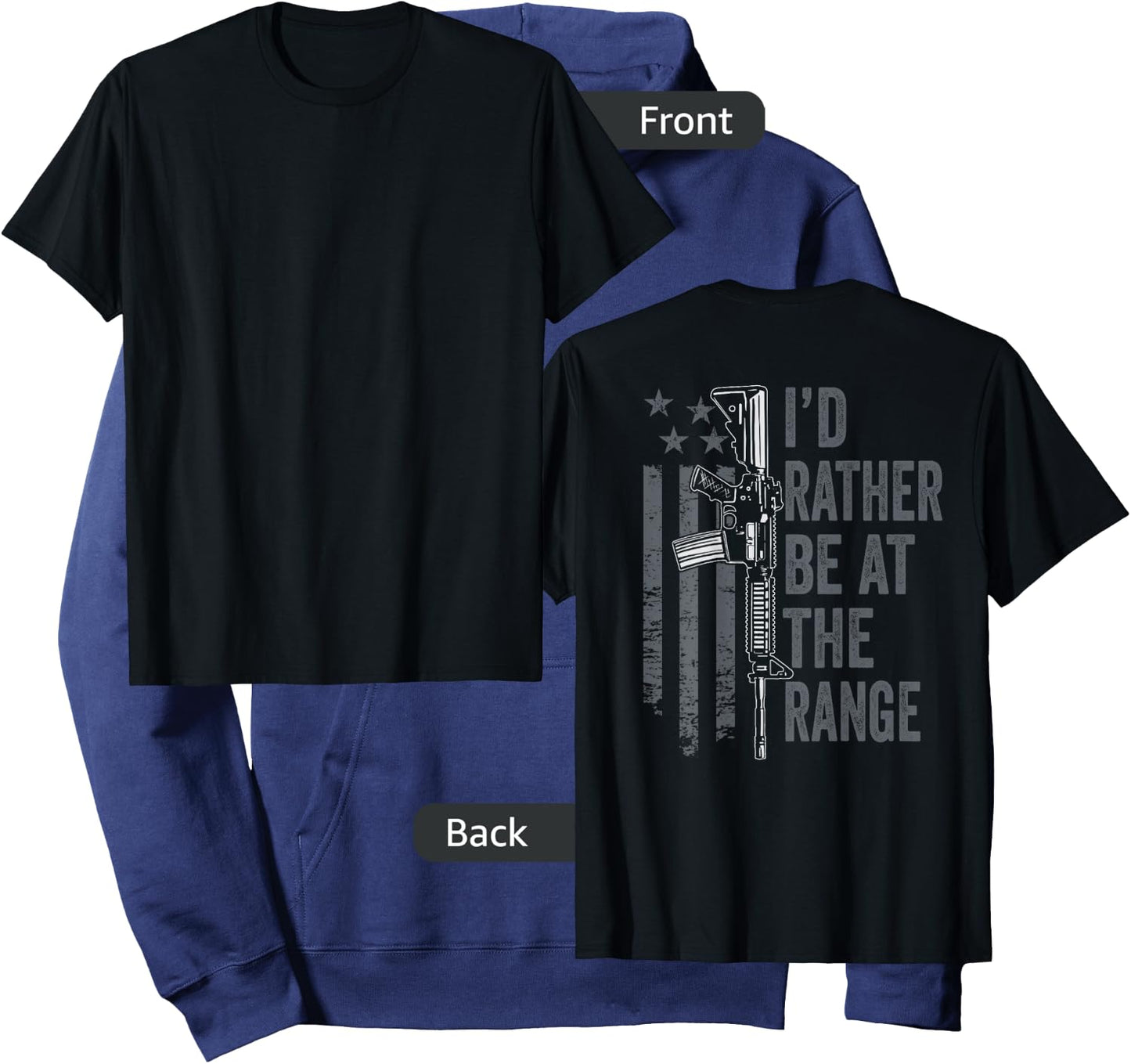 I'd Rather Be at The Gun Range - Funny Guns Owner (ON Back) Hoodie - Hoodie | Navy