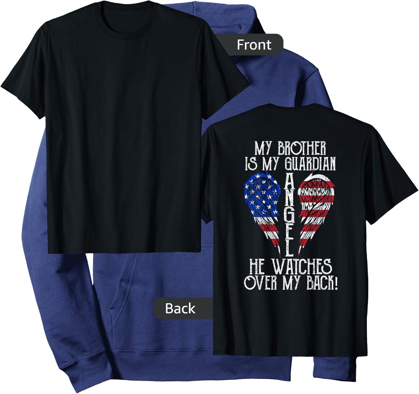 Memorial of My Brother, Loss of Brother, Brother in Heaven Hoodie - Hoodie | Navy