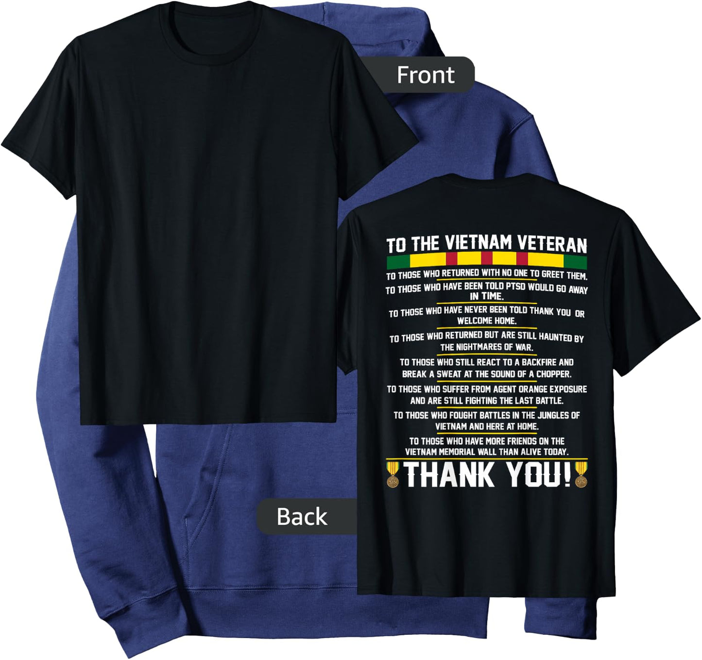 Thank You To The Vietnam Veterans - Gift Hoodie - Hoodie | Navy